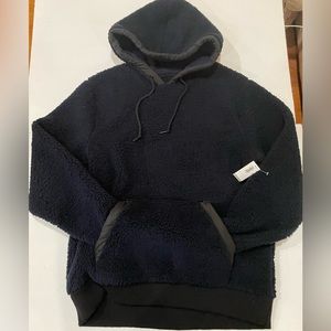 Mens Old Navy Navy Blue Hooded Pullover Fleece Size M NWT  Approx Meas  W21 L27